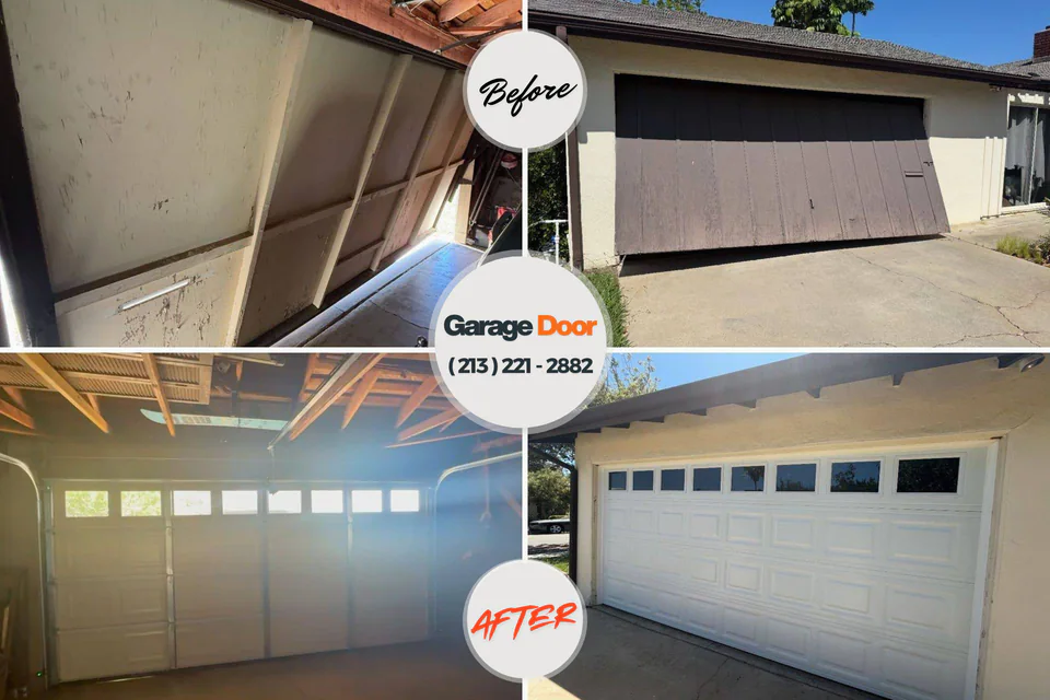 Before and after: garage door repair Farmington, MN